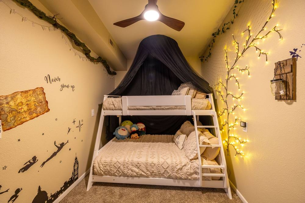 Lost Boys Hideout bunk glowing at night